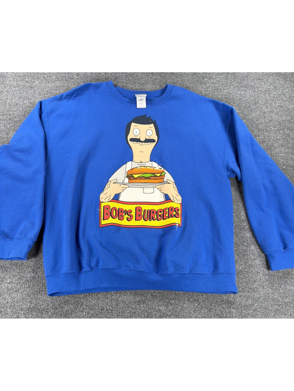 Bob's Burgers "Shiny Burger" Royal Blue Crewneck Sweatshirt- Men's XL